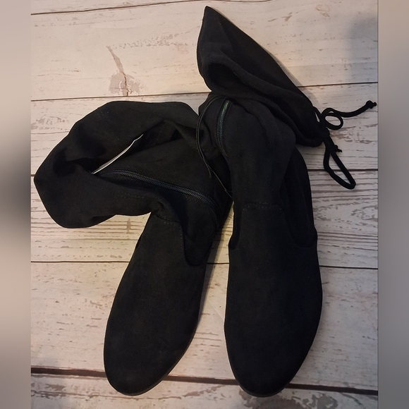 Time And Tru Black Over-the-Knee Women's Boots Size 10W - Picture 2 of 5